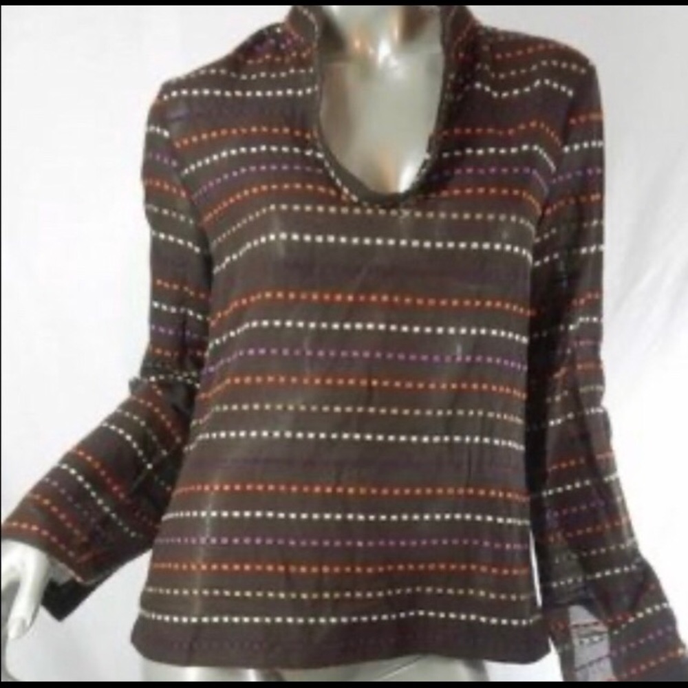 Tory Burch brown top with embroidered details